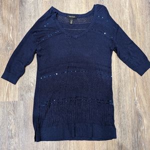 $10 SALE White House Black Market V-neck striped lightweight sweater Small